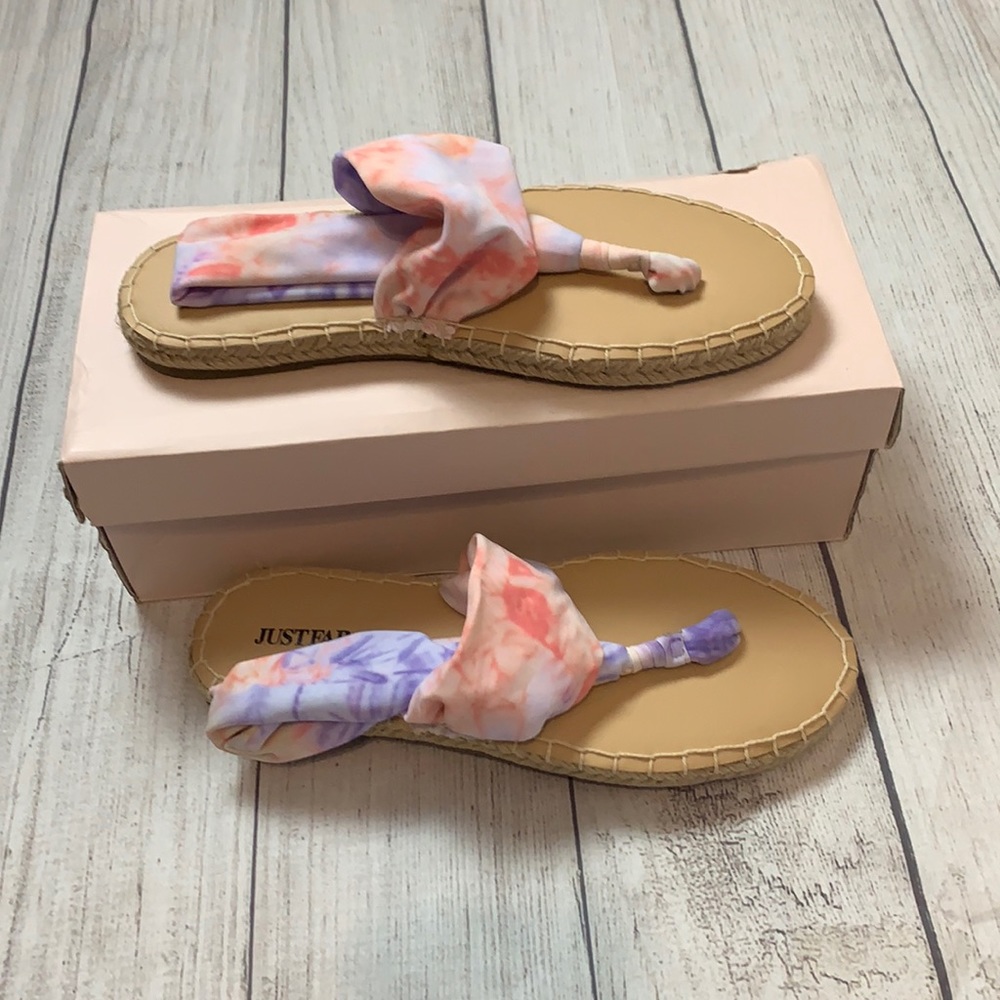 NIB Just Fab tie dye sandals size 7.5